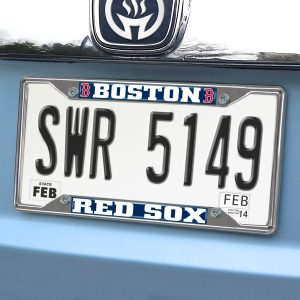 Fanmats Boston Rot Sox Chrom Metall Nummernschild Rahmen, 6,25′′ x 12,25′′