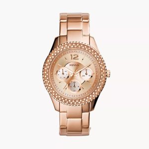 Fossil Damen stella multifunktion Roségold-ton Edelstahl Armbanduhr
