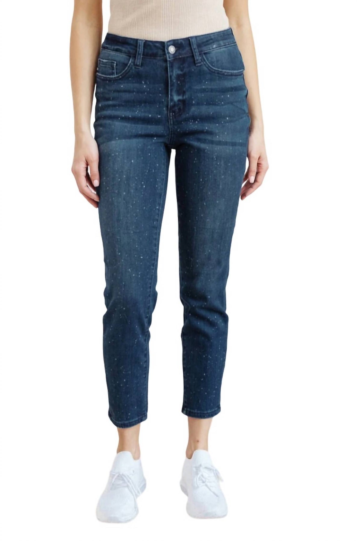 Mid-Rise lockere Passform Jeans aus Mineral Wash