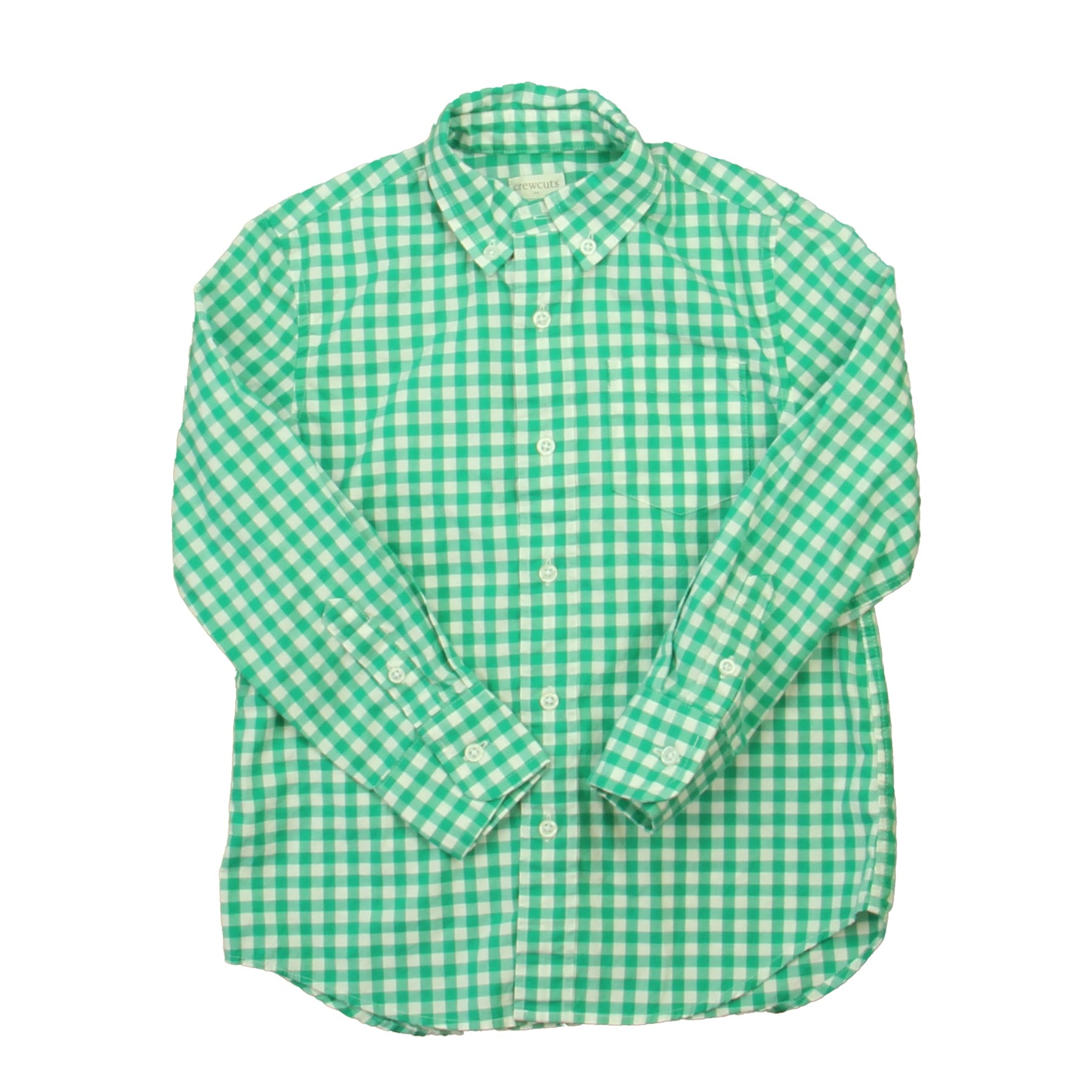 Crewcuts Jungen Grün – Weiß mit Knopfleiste Langarm