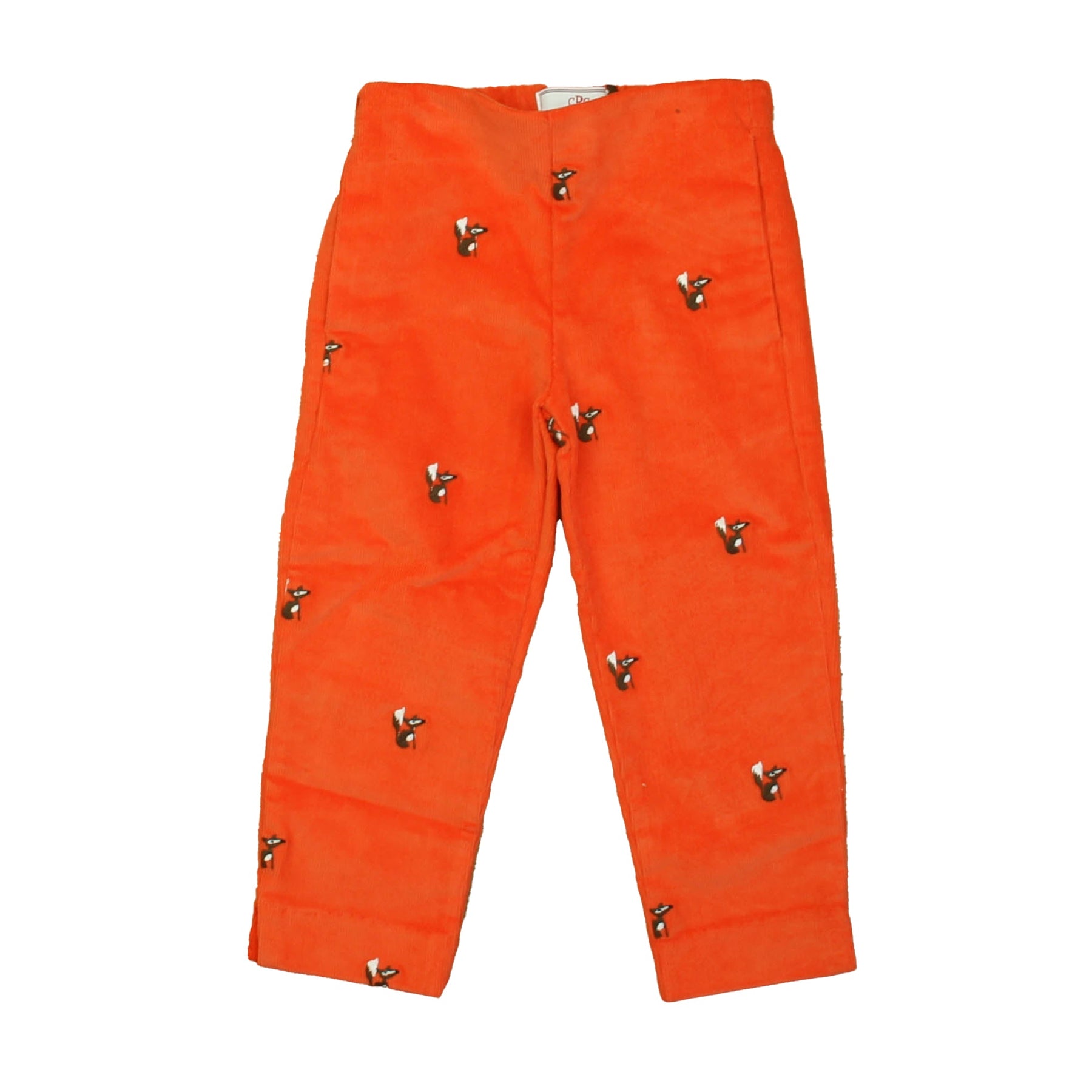 Classic Prep Jungen pürierte Kürbis w / Fox Stickerei Cordhose