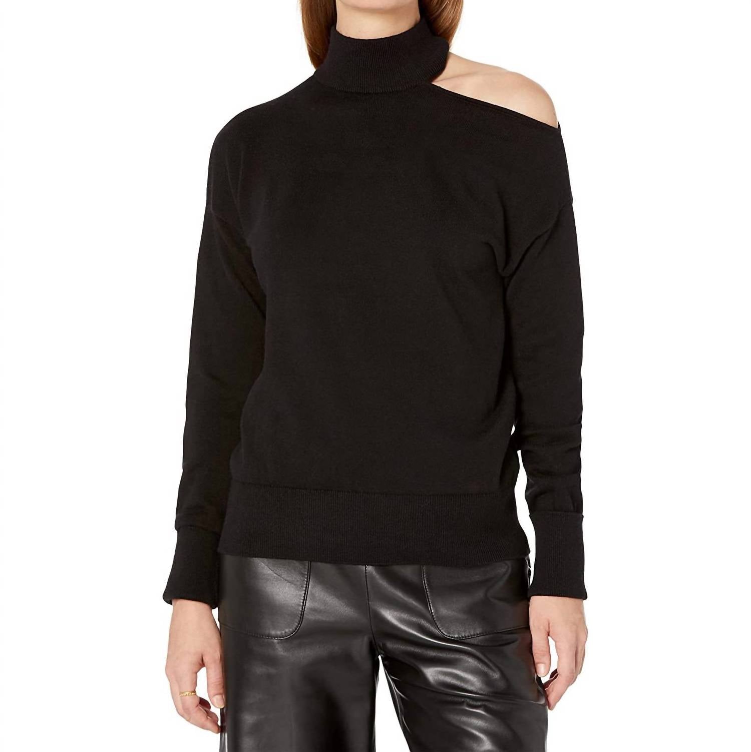 Magischer kalter Schulterpullover in Schwarz