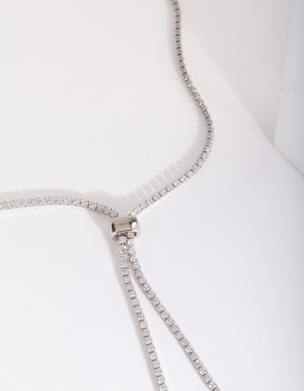 Silber Zirkonia Lariat Halskette