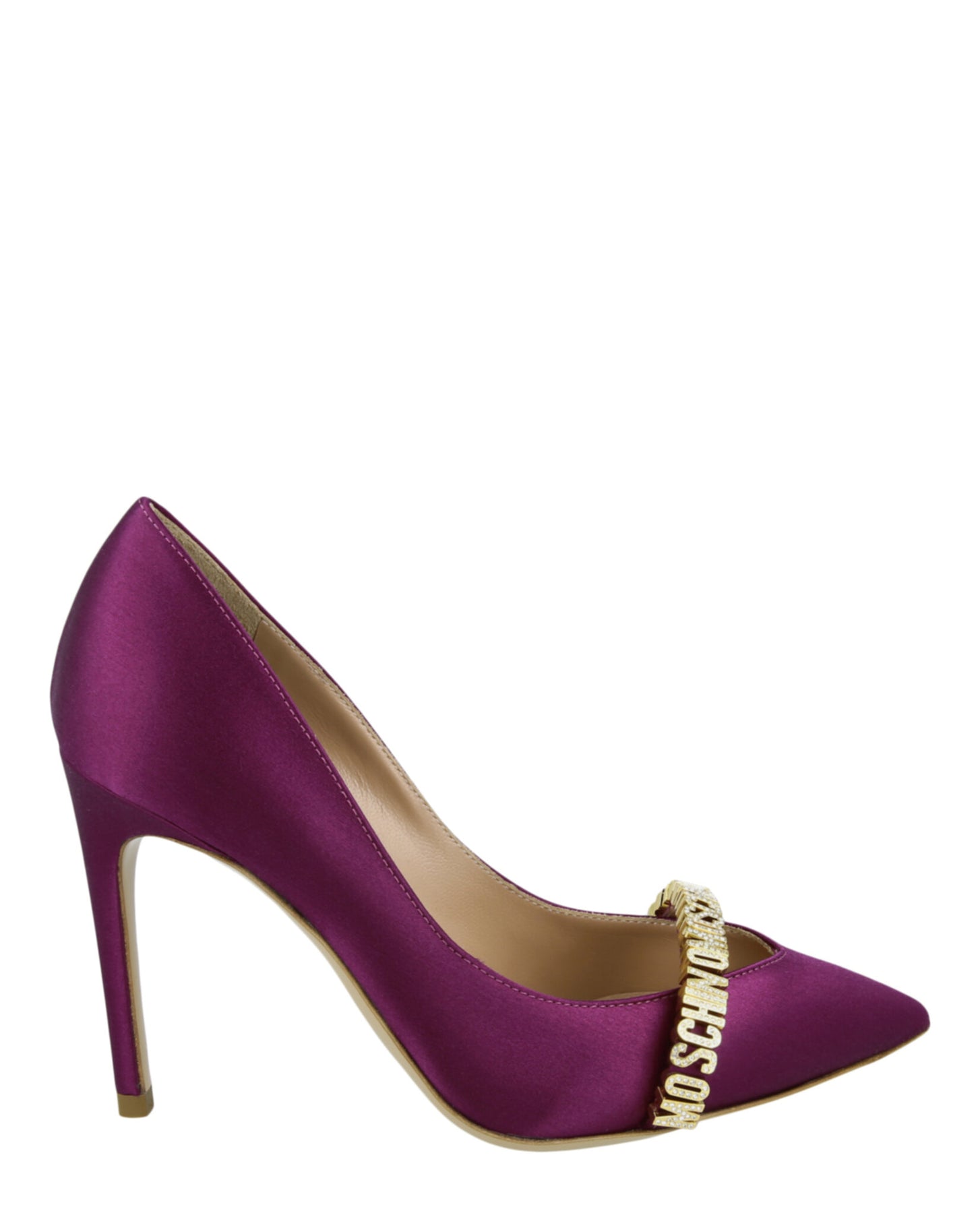 Satin Pumps mit Logobeschriftung