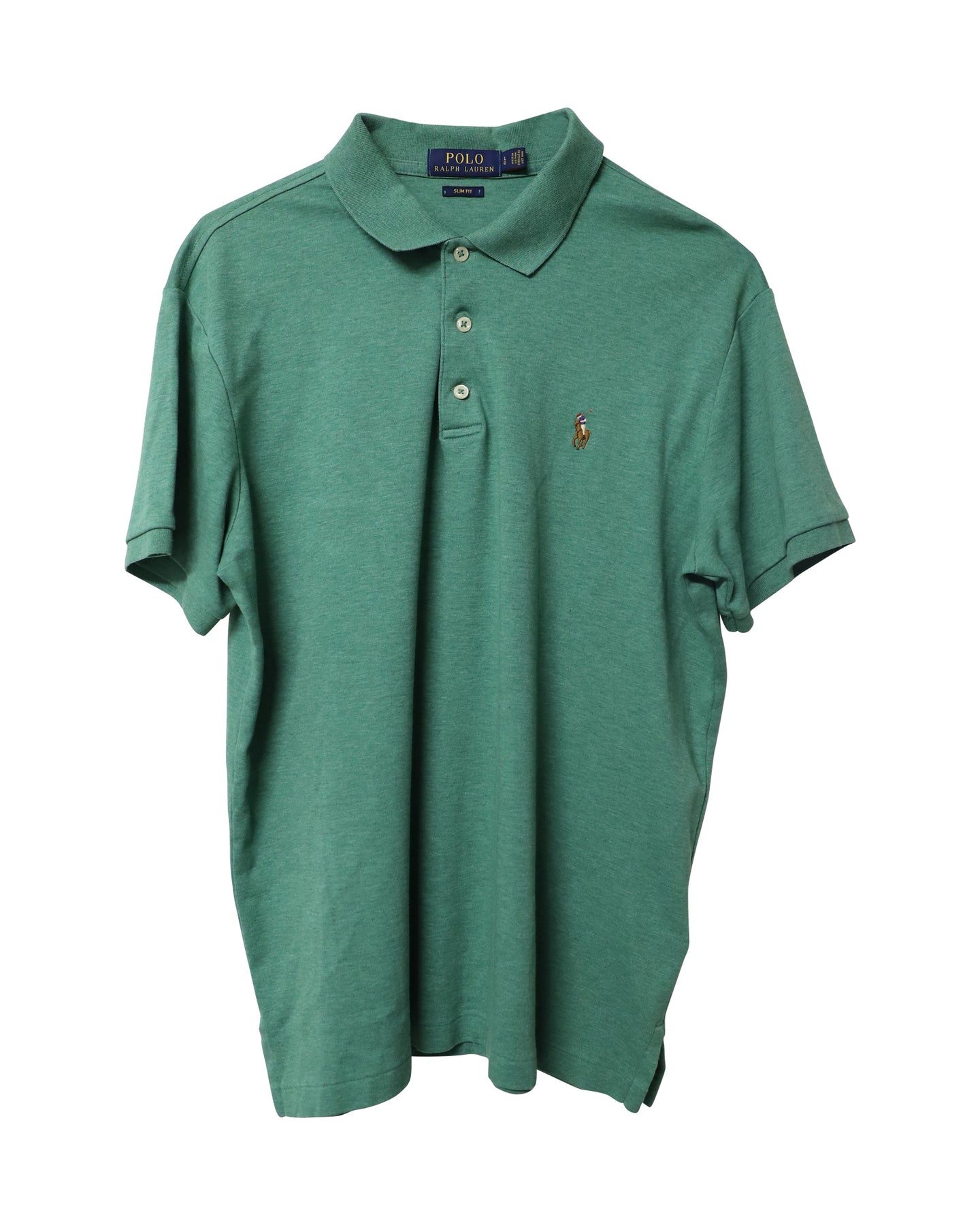 Polo Ralph Lauren Benutzerdefinierte schmale Passform Polo-Hemd aus grüner Baumwolle