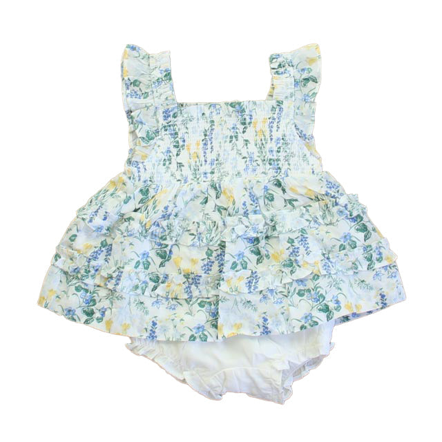 Janie and Jack Mädchen Blau – Gelb mit Blumenmuster Apparel Sets