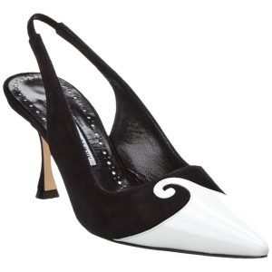 Manolo Blahnik Zaborus 70 Leder & Wildleder mit Fersenriemenpumpe 7704773984316