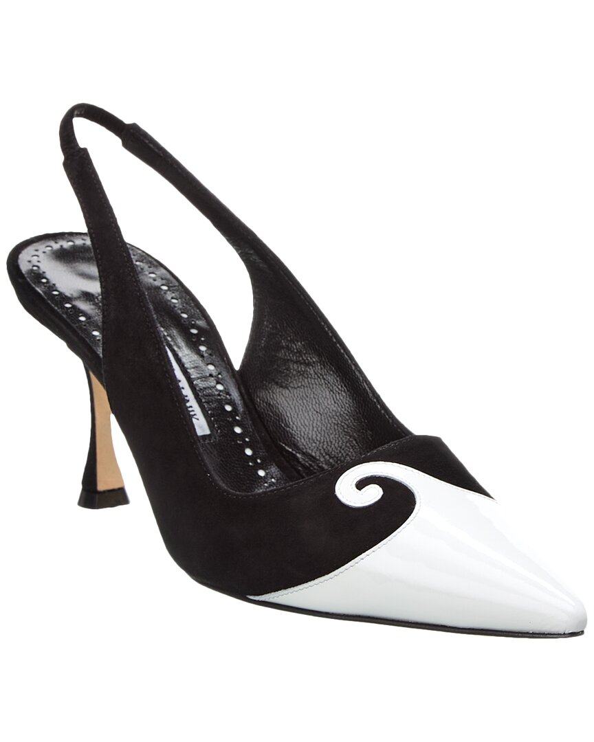 Manolo Blahnik Zaborus 70 Pumps aus Leder und Wildleder