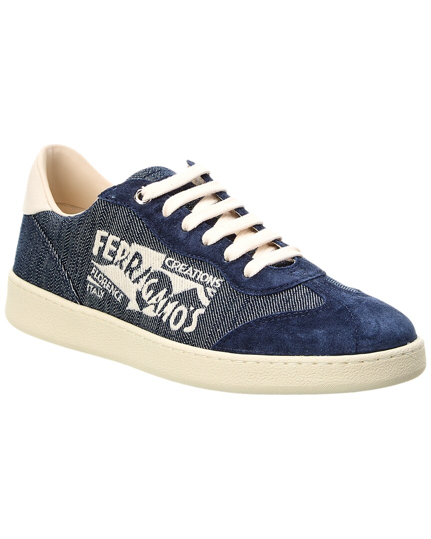 Ferragamo Sneaker Achille Denim & Wildleder