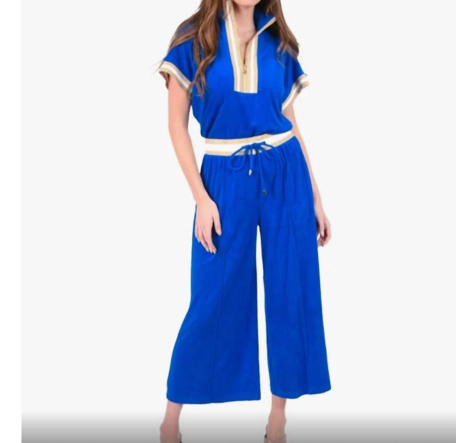 Teddy Crop Hose in Blau