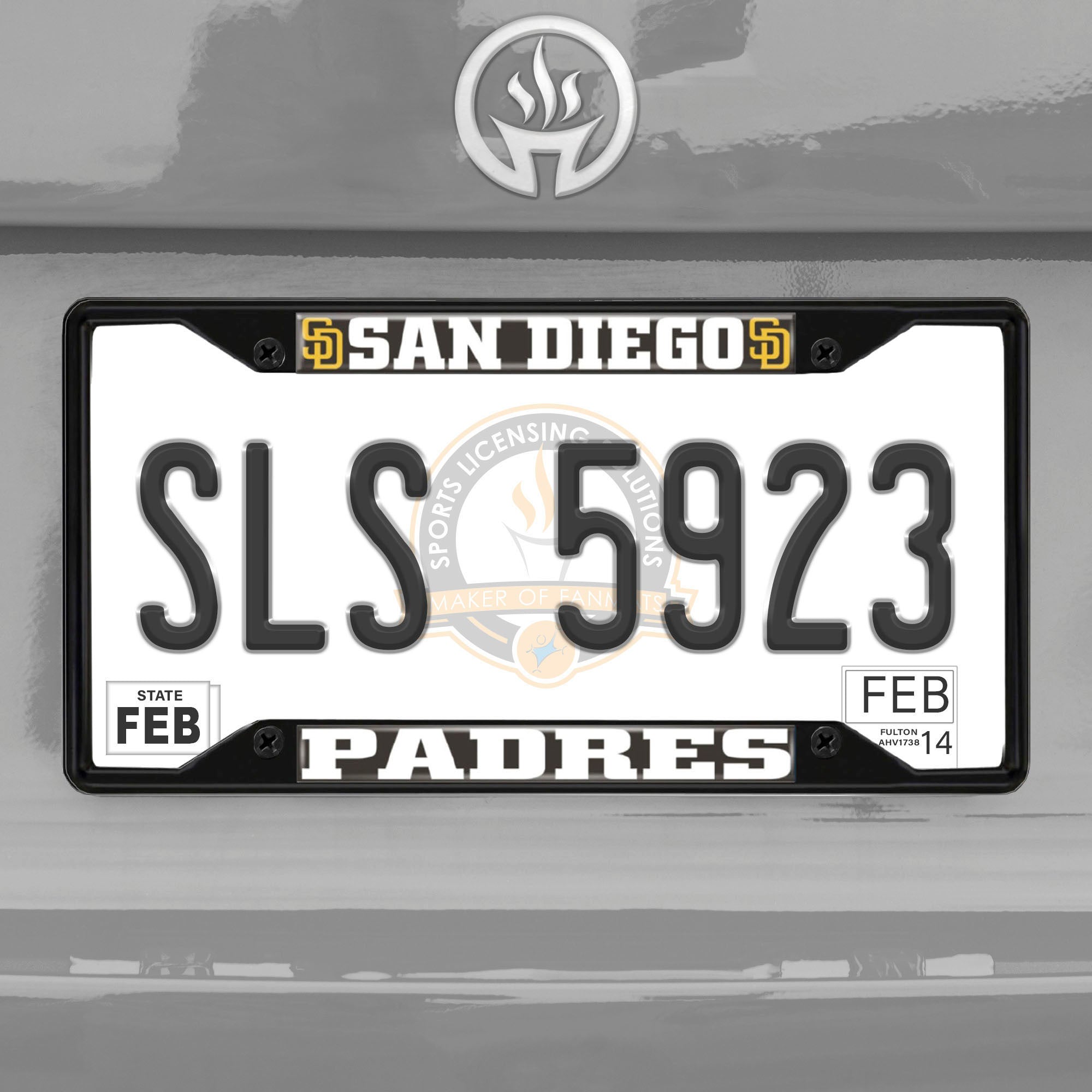 Fanmats San Diego Padres Metall Nummernschild Rahmen schwarz Finish