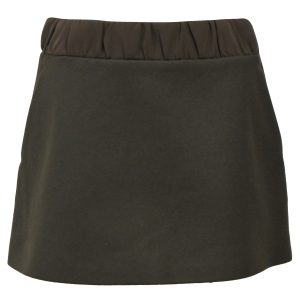 Neil Barrett Mini strumpfte Taille A-Linie Rock aus Olivenwolle 7833191448636