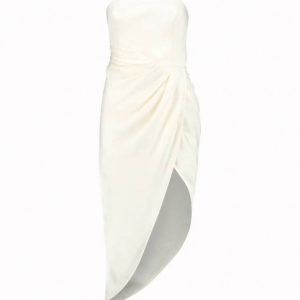 Lica Midi Leinen Kleid in Elfenbein