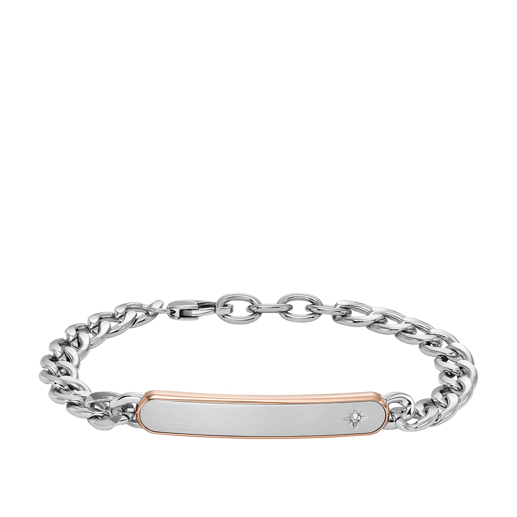 Fossil Herren klassische zweifarbige Edelstahl-Kettenarmband