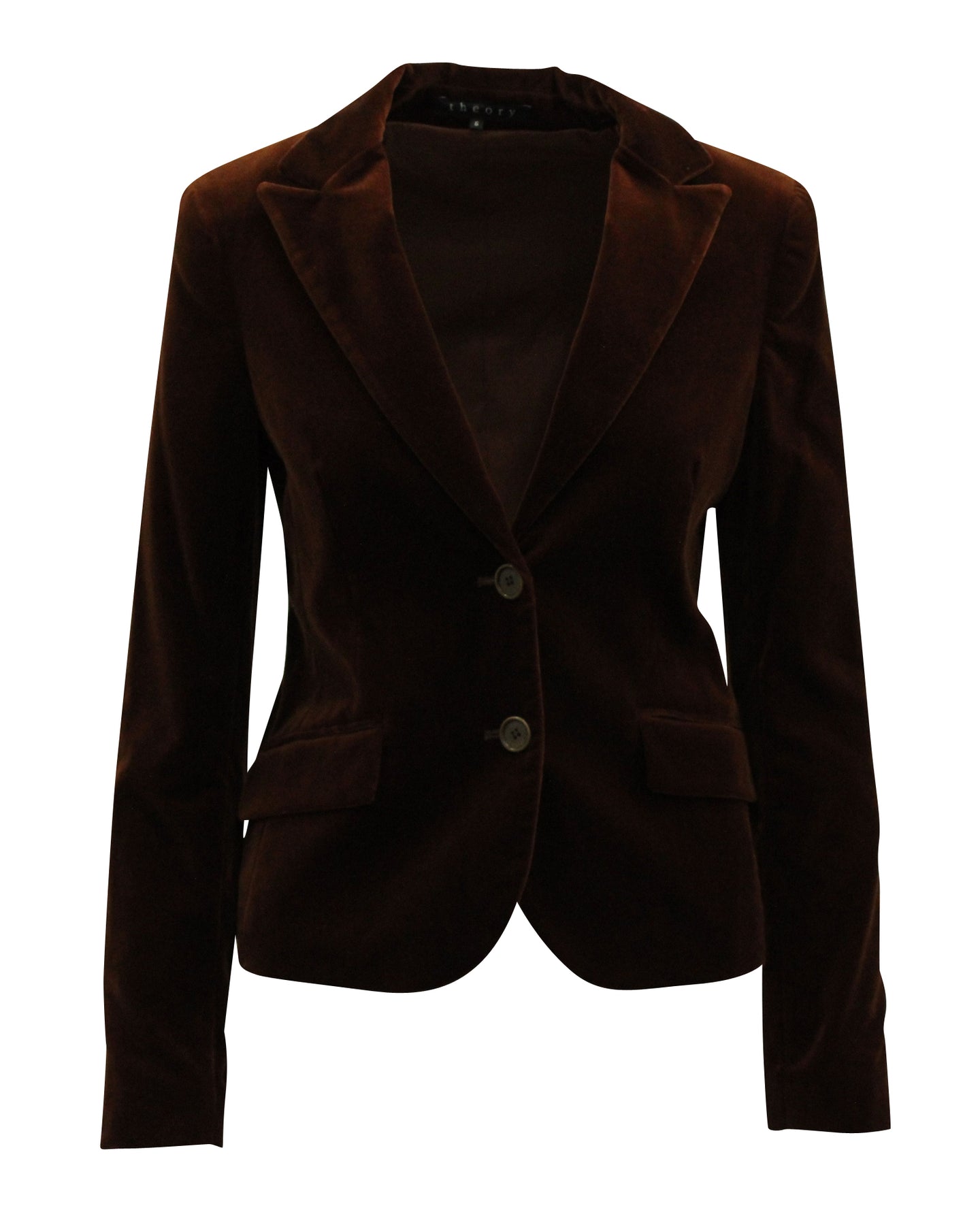 Theory Velour Blazer Jacke aus brauner Baumwolle