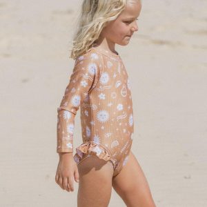 Zoe Rashguard Badeanzug – Terracotta