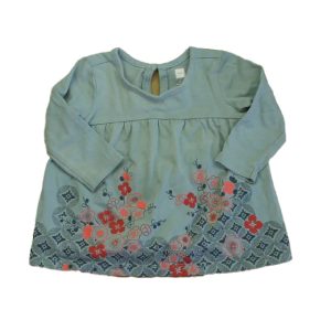 Tee Mädchen grünes Blumenkleid