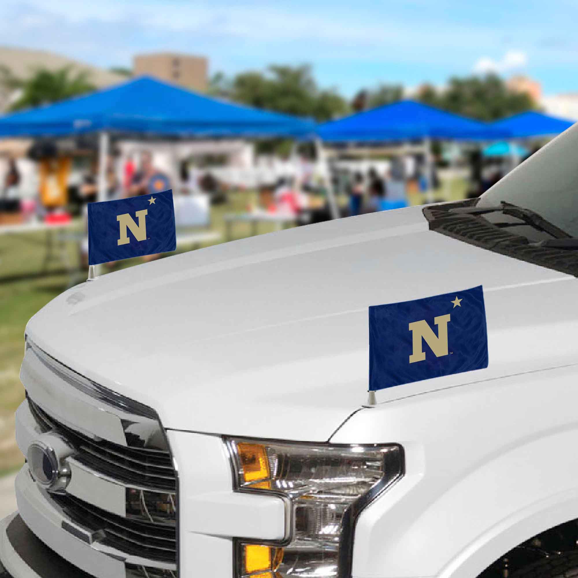 Fanmats Naval Academy Ambassador Car Flags – 2 Pack mini auto flags, 4′′ x 6′′
