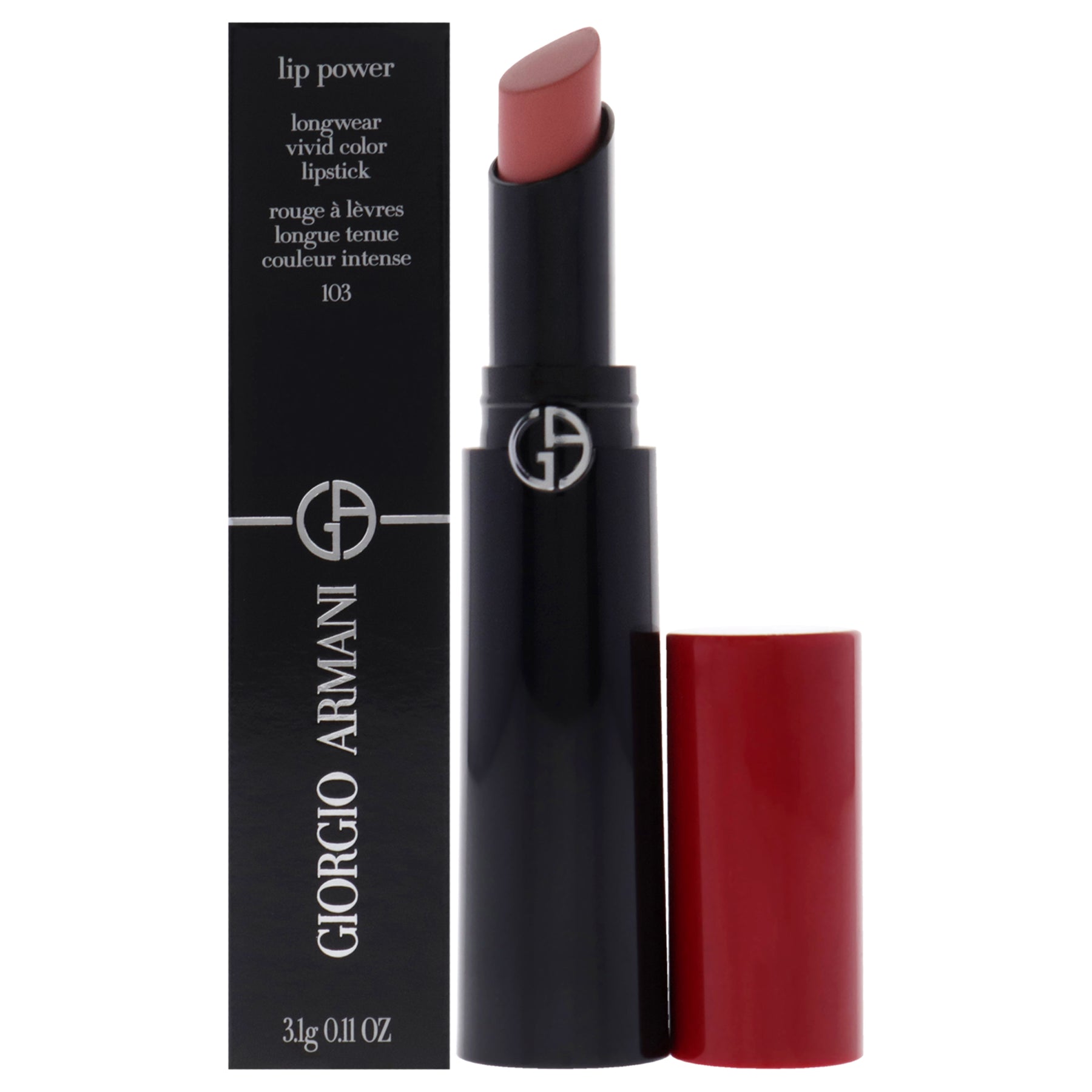 Lip Power Longwear Vivid Color Lippenstift – 103 Pinky Pfirsich von Giorgio Armani für Damen – 0.11 oz Lippenstift