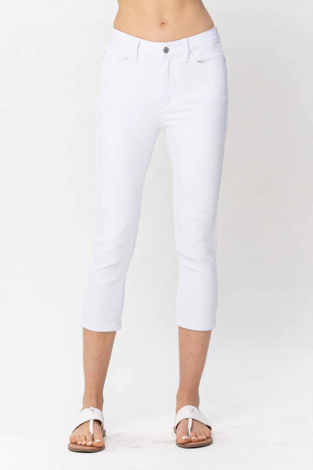 Mittlerer Bund Capris in Weiß