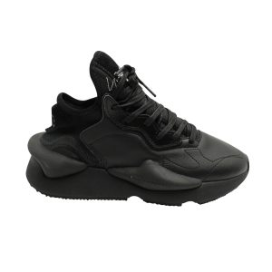 Y-3 Kaiwa Sneaker aus schwarzem Leder