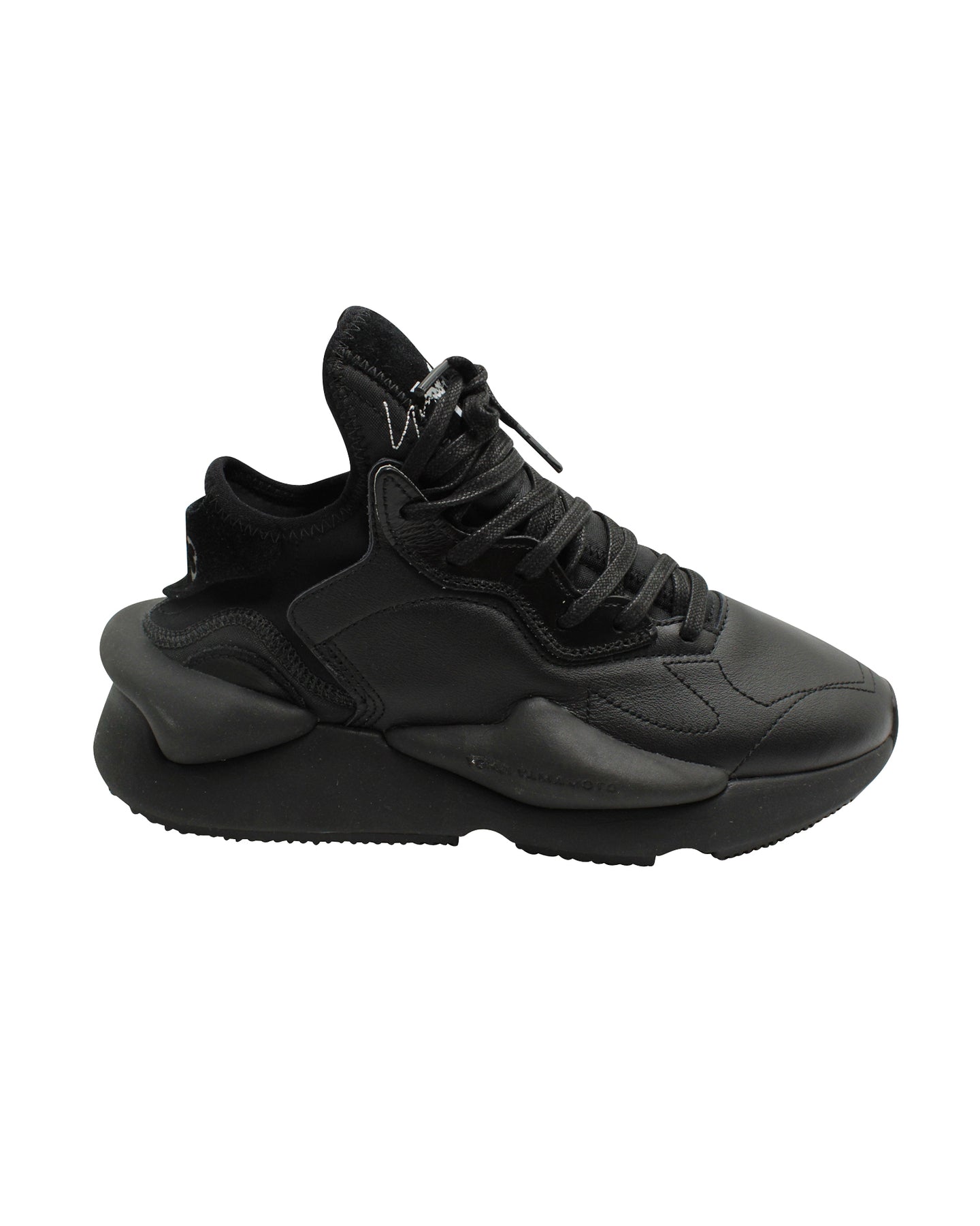 Y-3 Kaiwa Sneaker aus schwarzem Leder