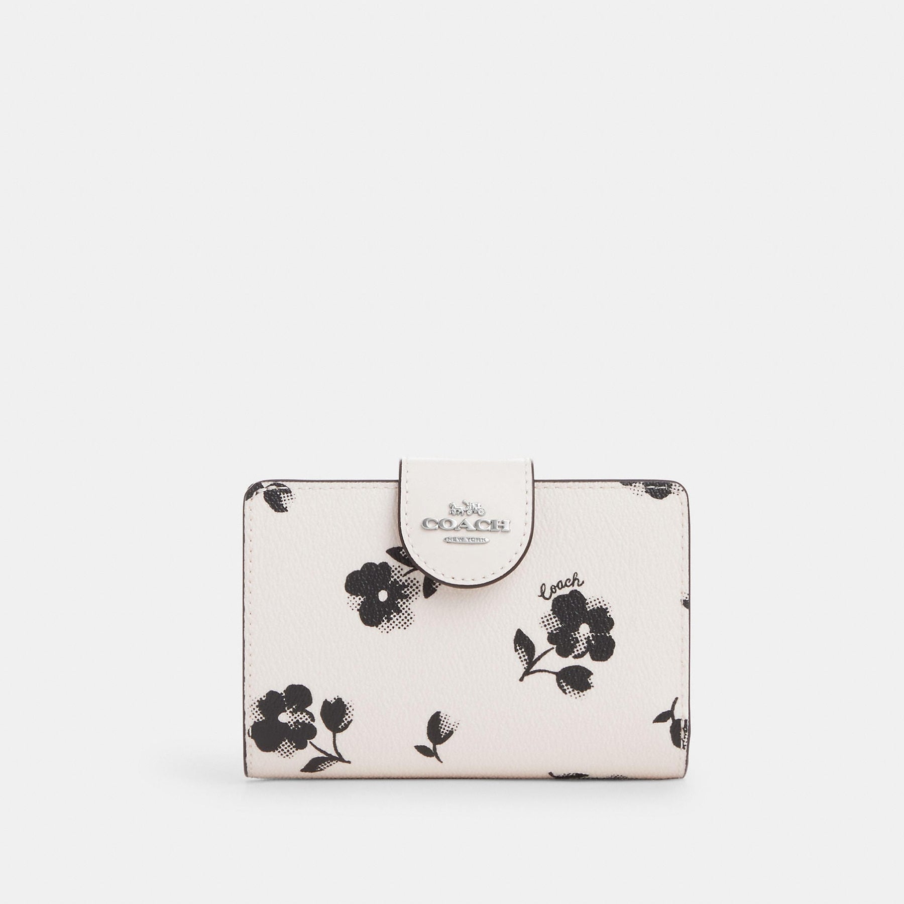 Coach Outlet Mittel Corner Brieftasche mit Reißverschluss und Blumendruck