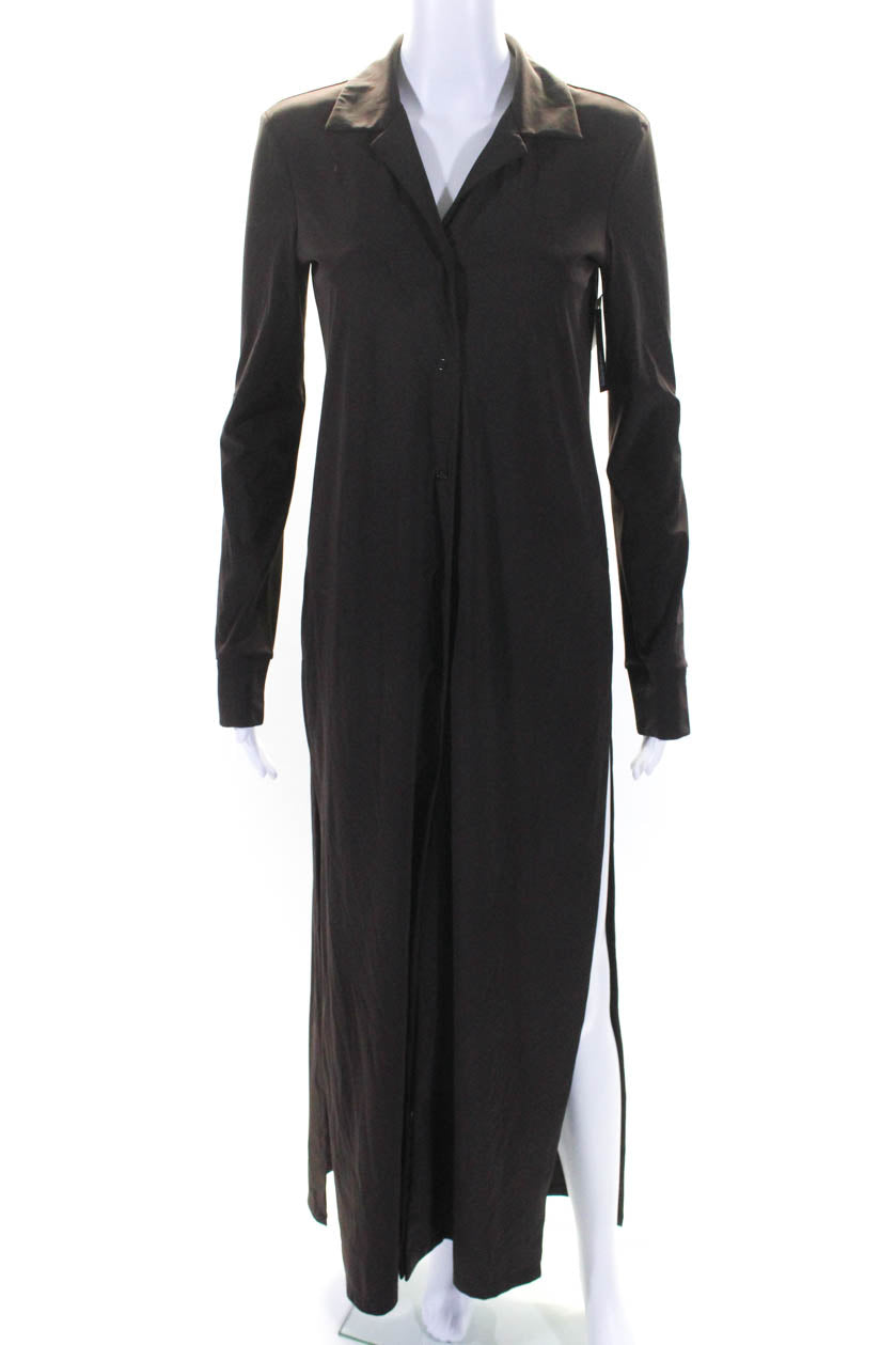 Christopher Esber Damen Elongated Splash Schlitz Bluse Schokolade braun