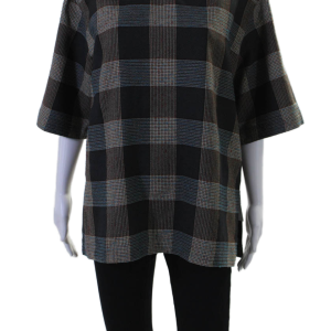 QL2 Damen plaid kurze Ärmel Constanza Bluse mehrfarbig Wolle 7833278414908