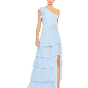 Rüschen gestaffelt ein flatter Ärmel Kleid