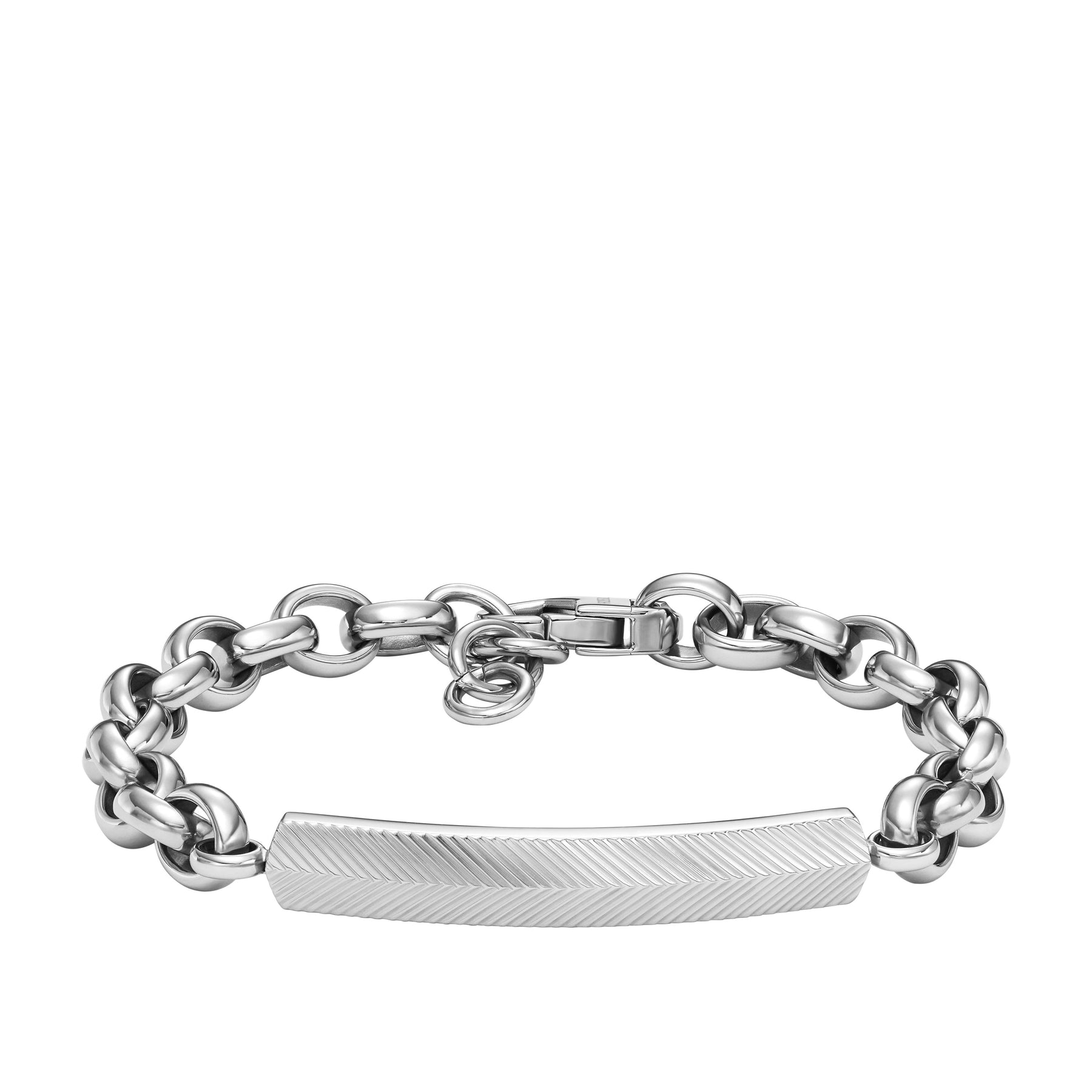 Fossil Herren Harlow lineare Textur Edelstahl Kette Armband