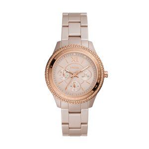 Fossil Damen stella multifunktional, braun-tone Keramik Armbanduhr