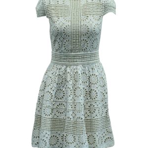 Alice + Olivia Kleid aus weißer Baumwolle