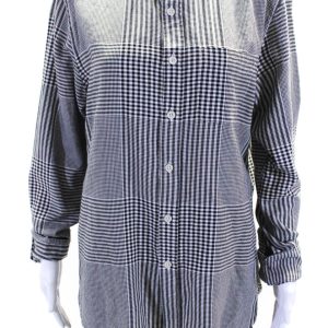 Todd Snyder Damen Plaid lange Ärmel Knopf unten Hemd schwarz weiß 7833284640828