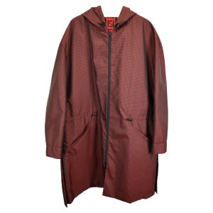 Fendi Houndstooth Print wendbar Parka Jacke aus rotem Polyester 7833196658748