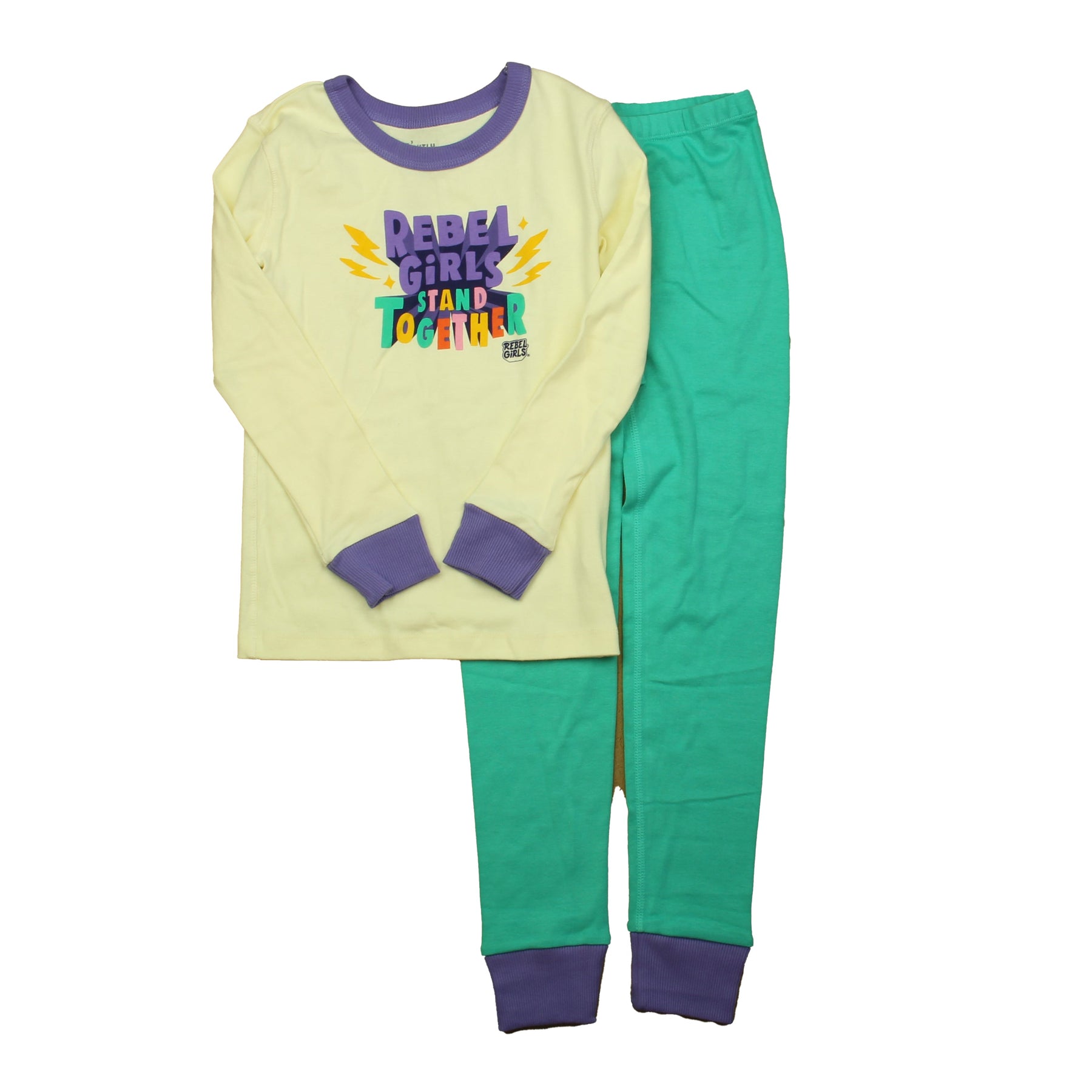 Mightly Mädchen Elfenbein – Türkis 2-teiliger Pyjama