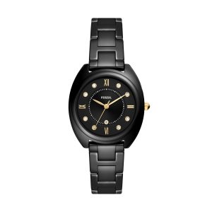 Fossil Damen Gabby Drei-Hand-Datum, schwarz-ton Edelstahl und Keramik Armbanduhr