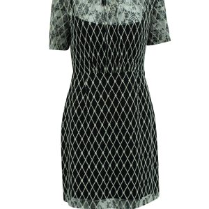 Sandro Lace Minikleid aus schwarzem Polyamid 7833199247420