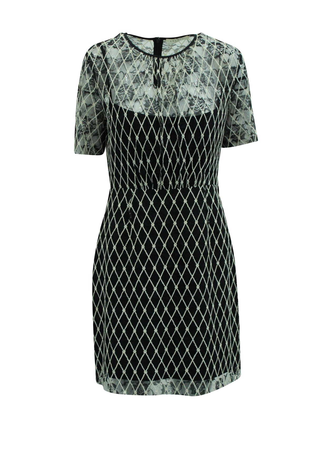 Sandro Minikleid mit Spitze aus schwarzem Polyamid