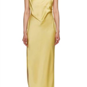 Lennie Satin Maxikleid in gelb 7704765595708