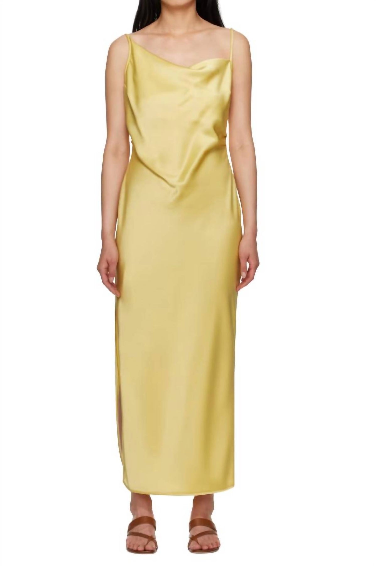 Lennie Satin Maxikleid in Gelb