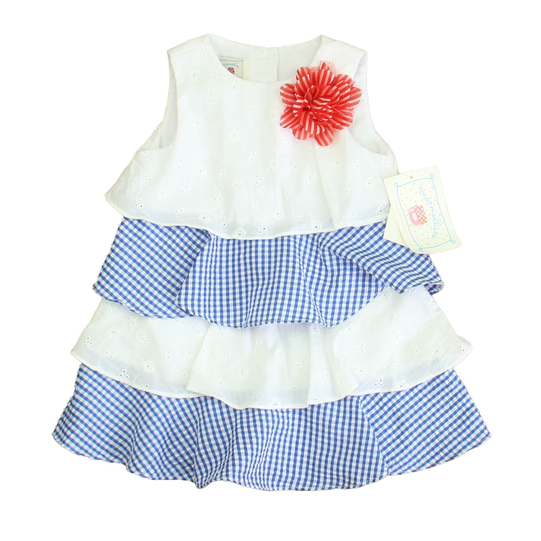 Marmellata Mädchen Weiß – Blaues Kleid