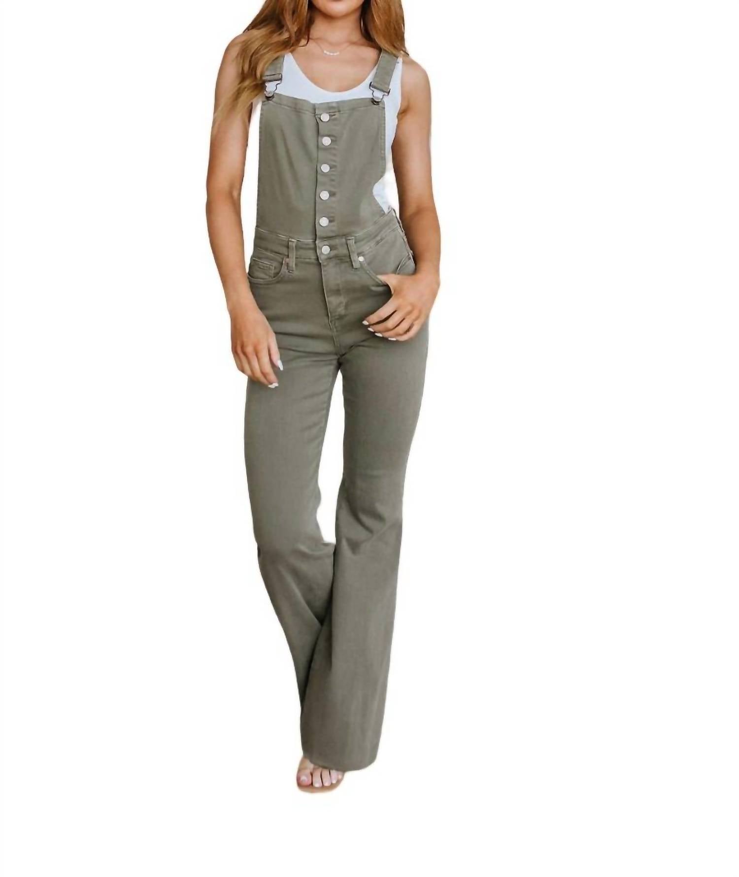 Overalls mit hohem Bund in Oliv