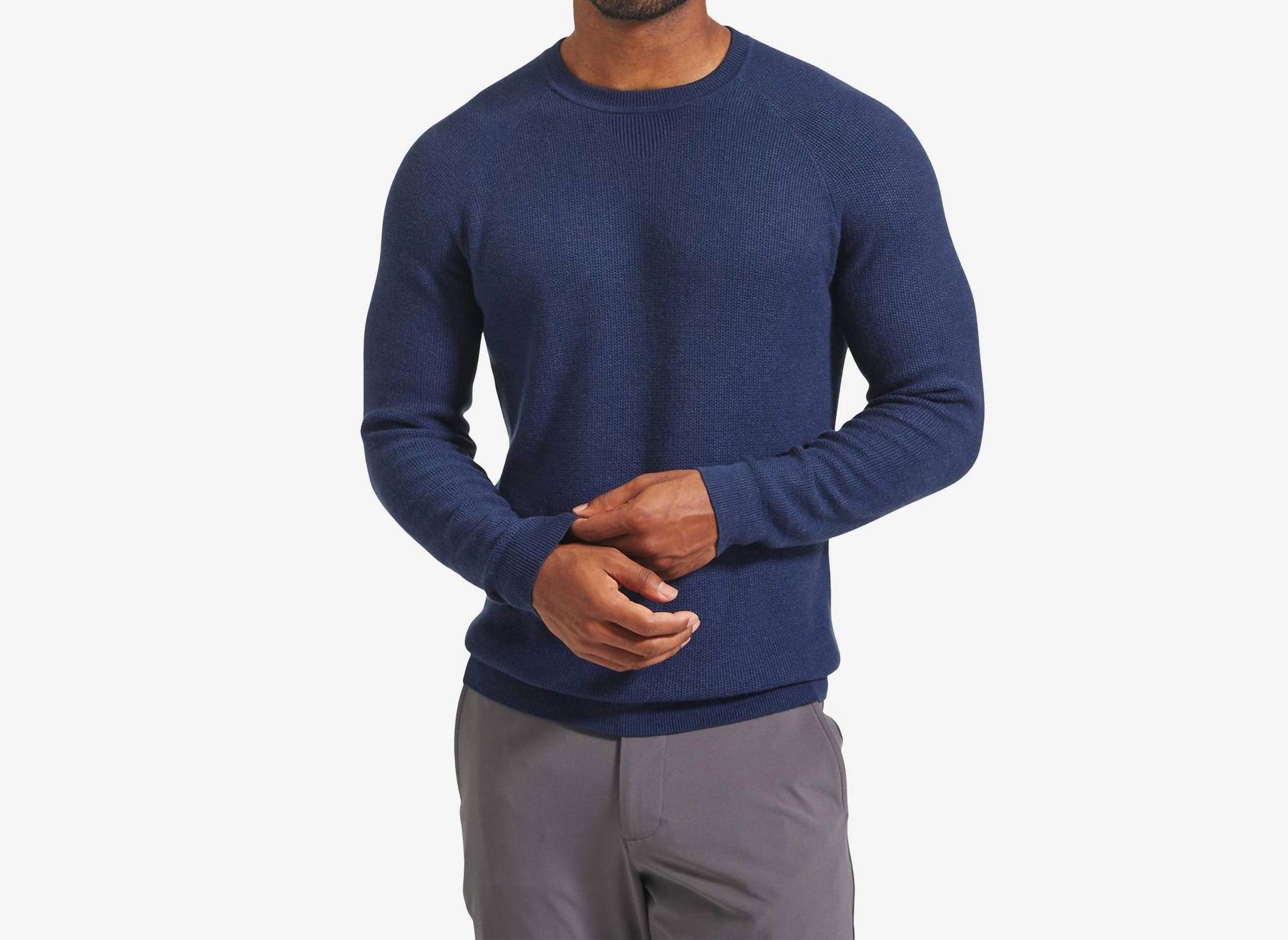 Cassady Pullover mit Rundhalsausschnitt in Dunkelblau Heather
