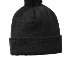 Sport-Tek Solid Pom Pom Mütze