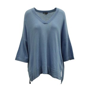 Vince Übergroßer Pullover aus hellblauem Kaschmir