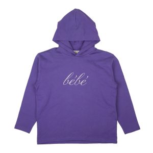 Balenciaga Strass Bebe verkürzt Logo Kapuzenpullover – Schwarz