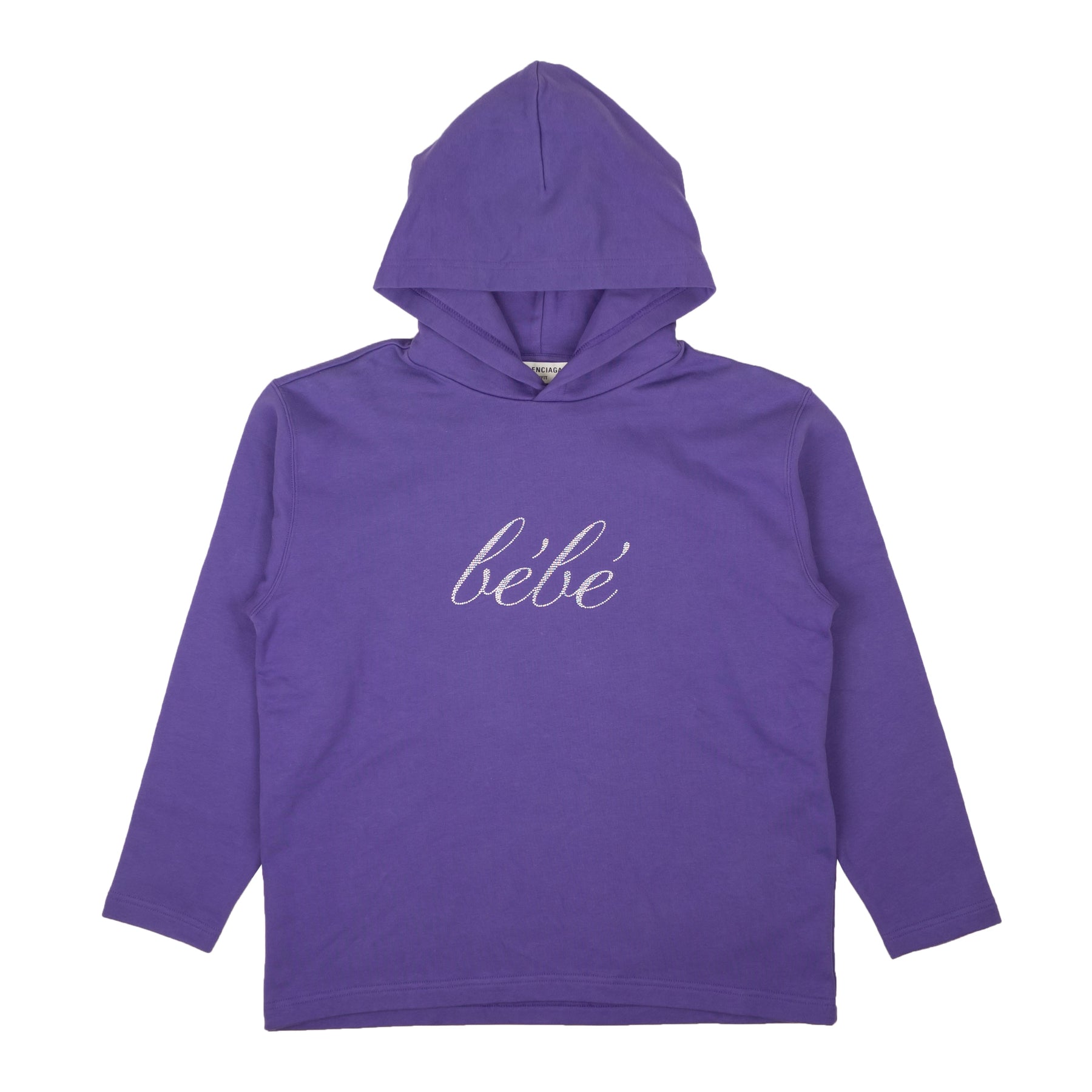 Balenciaga Strass Bebe verkürzt Logo Kapuzenpullover – Schwarz