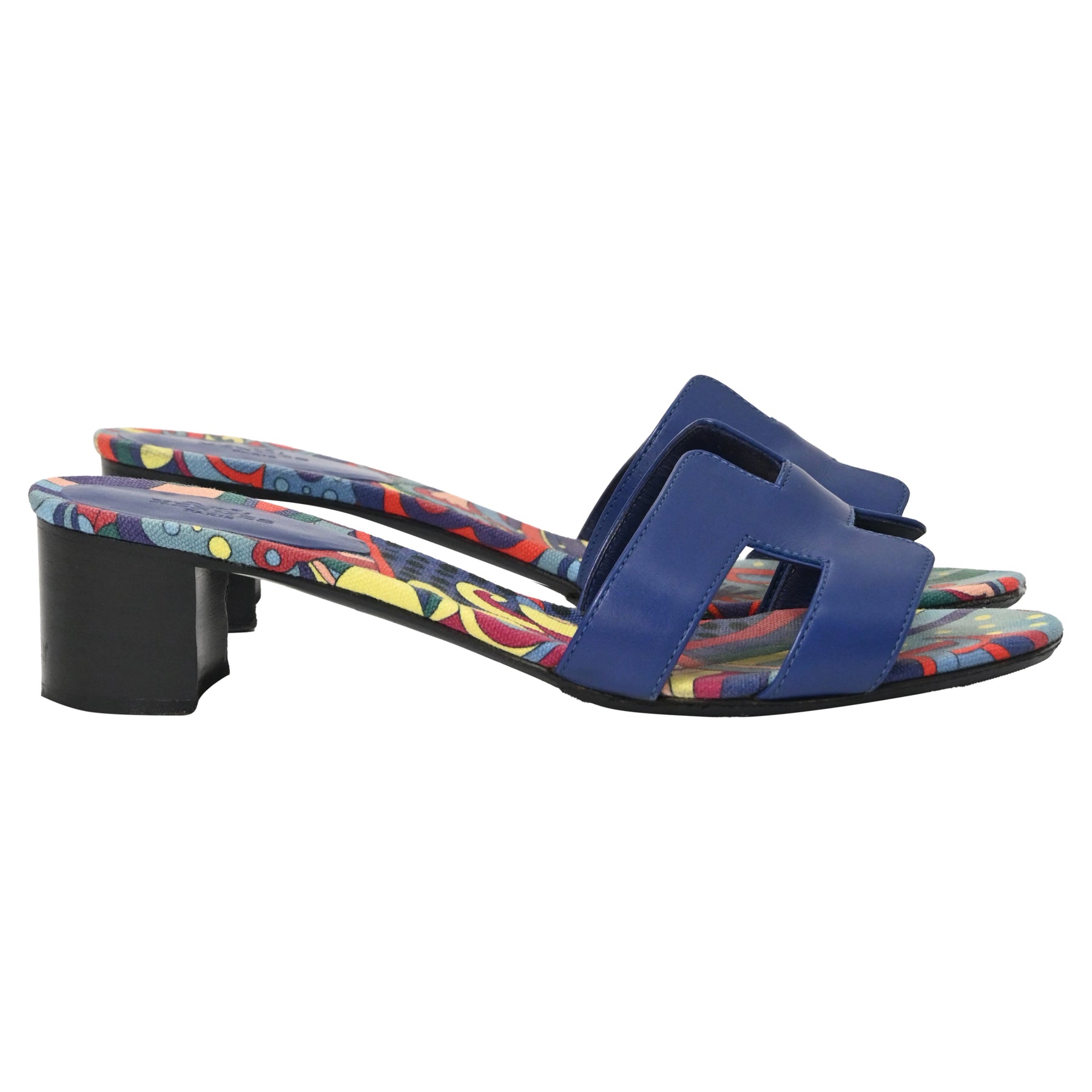 Hermès Oasis Sandalen aus mehrfarbigem Kalbsleder