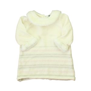 Janie and Jack Mädchen elfenbein-rosa-grau Pullover Kleid 7805838196796